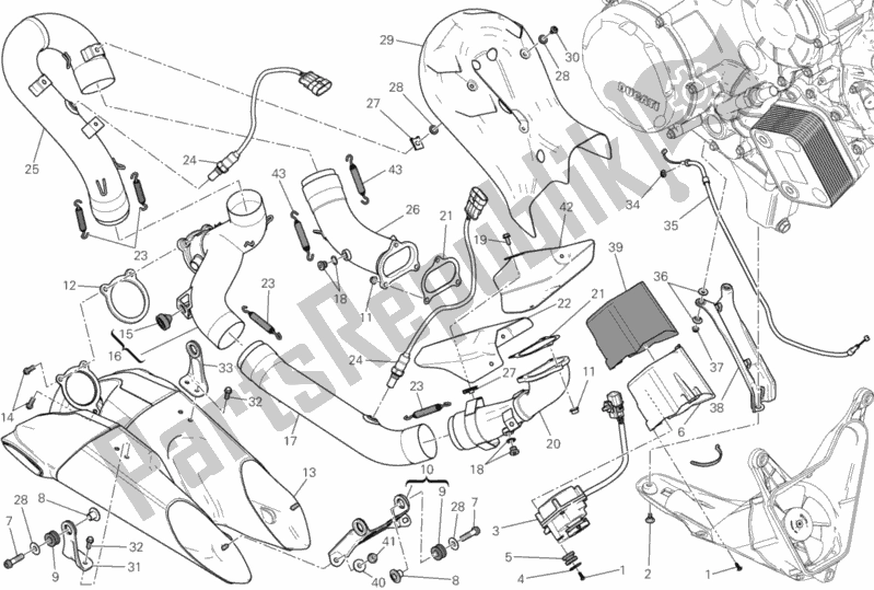 Tutte le parti per il Impianto Di Scarico del Ducati Superbike 1199 Panigale S USA 2012